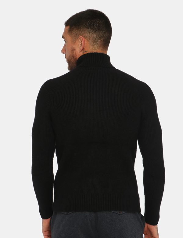 Maglione Maison du Cachemire dolcevita nero - COMPOSIZIONE E VESTIBILITÀ:40% lana 20% cotone 20% viscosa 10% poliamide 10% c