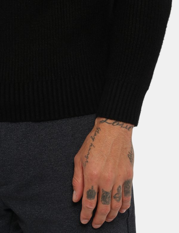 Maglione Maison du Cachemire dolcevita nero - COMPOSIZIONE E VESTIBILITÀ:40% lana 20% cotone 20% viscosa 10% poliamide 10% c