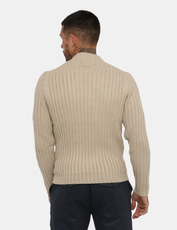 Maglione Maison du Cachemire beige - COMPOSIZIONE E VESTIBILITÀ:40% lana 20% cotone 20% viscosa 10% poliamide 10% cachemireI