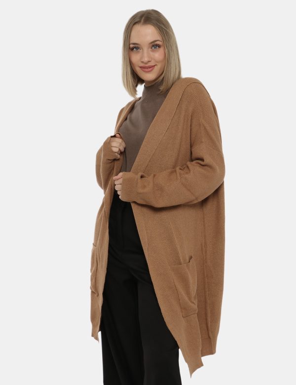 Cardigan Maison du Cachemire marrone - COMPOSIZIONE E VESTIBILITÀ:40% lana 20% cotone 20% viscosa 10% poliamide 10% cachemir