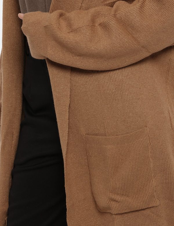 Cardigan Maison du Cachemire marrone - COMPOSIZIONE E VESTIBILITÀ:40% lana 20% cotone 20% viscosa 10% poliamide 10% cachemir