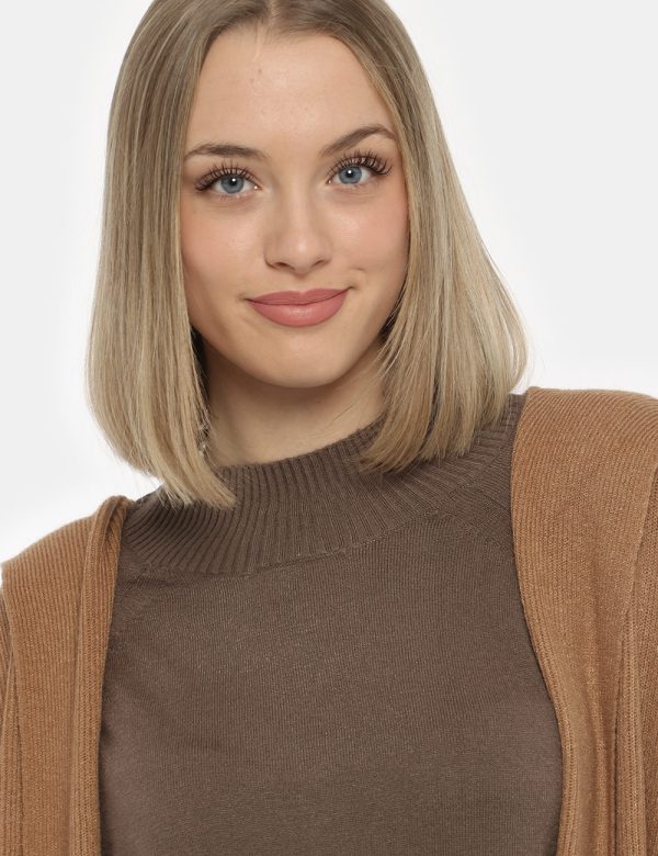 Cardigan Maison du Cachemire marrone - COMPOSIZIONE E VESTIBILITÀ:40% lana 20% cotone 20% viscosa 10% poliamide 10% cachemir