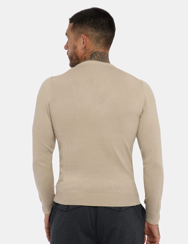 Maglione Maison du Cachemire beige - COMPOSIZIONE E VESTIBILITÀ:40% lana 20% cotone 20% viscosa 10% poliamide 10% cachemireI