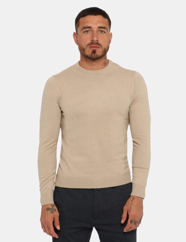 Maglione Maison du Cachemire beige - COMPOSIZIONE E VESTIBILITÀ:40% lana 20% cotone 20% viscosa 10% poliamide 10% cachemireI
