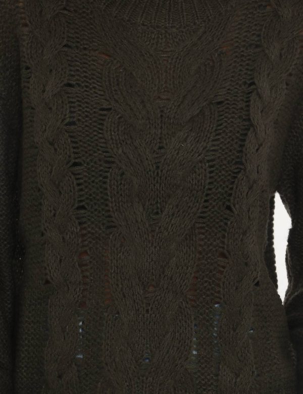 Maglione Maison Du Cachemire a girocollo lavorato a trecce - 50% lana 20% acrilico 20% poliammide 10% mohairLa modella indos