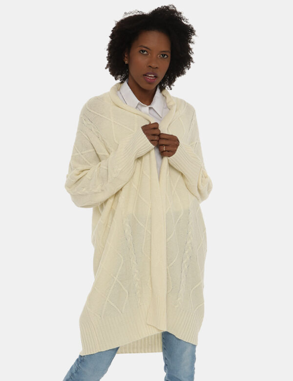 Maglia Maison du Cachemire a cardigan aperto in misto lana e cachemire - 40% lana 30% viscosa 20% poliammide 10% cachemireLa