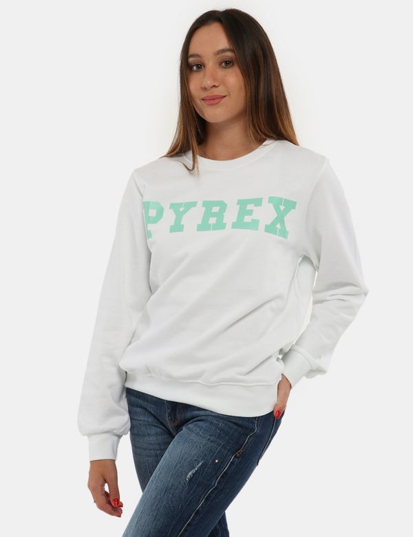 Felpa Pyrex girocollo - 100% cotoneLa modella indossa la taglia S ed è alta 165 cm e la vestibilità è regolare. Spalle: 41 c