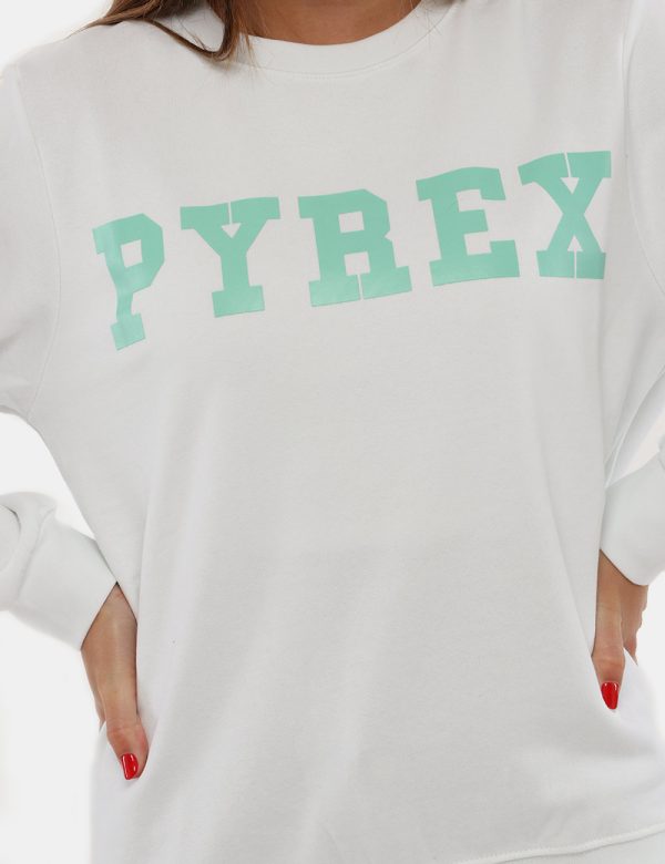 Felpa Pyrex girocollo - 100% cotoneLa modella indossa la taglia S ed è alta 165 cm e la vestibilità è regolare. Spalle: 41 c