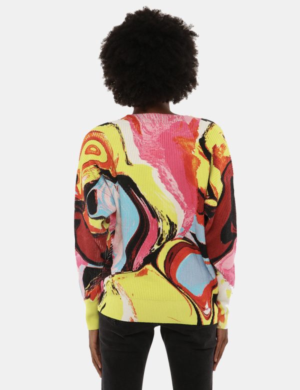 Maglione Desigual fantasia - 49% Viscosa, 27% Poliestere, 24% PoliammideLa modella indossa la taglia S è alta 170 cm e la ve