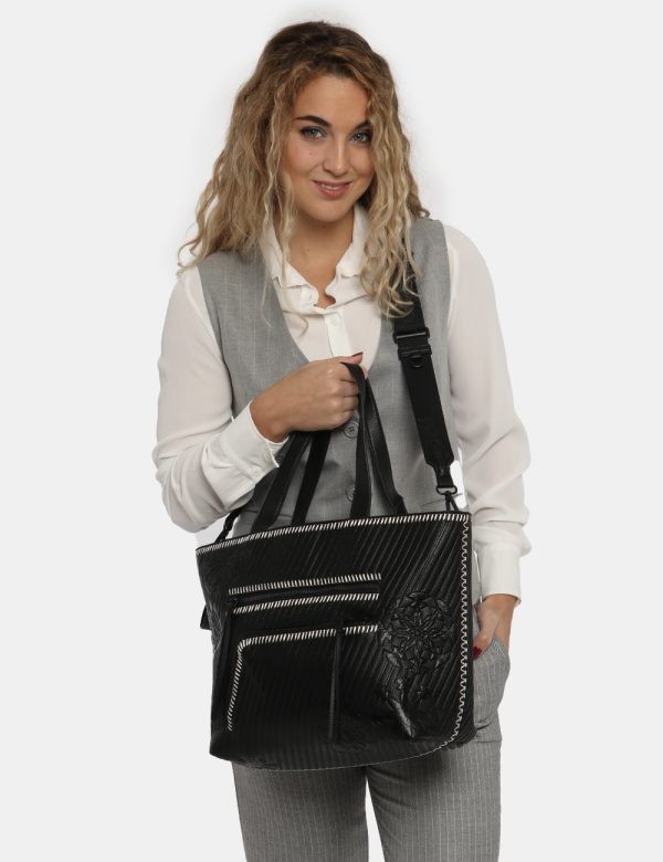Borsa Desigual nero - COMPOSIZIONE E VESTIBILITÀ:100% poliestereCONSIGLI DI STILE:Borsa a mano di grandi dimensioni su base