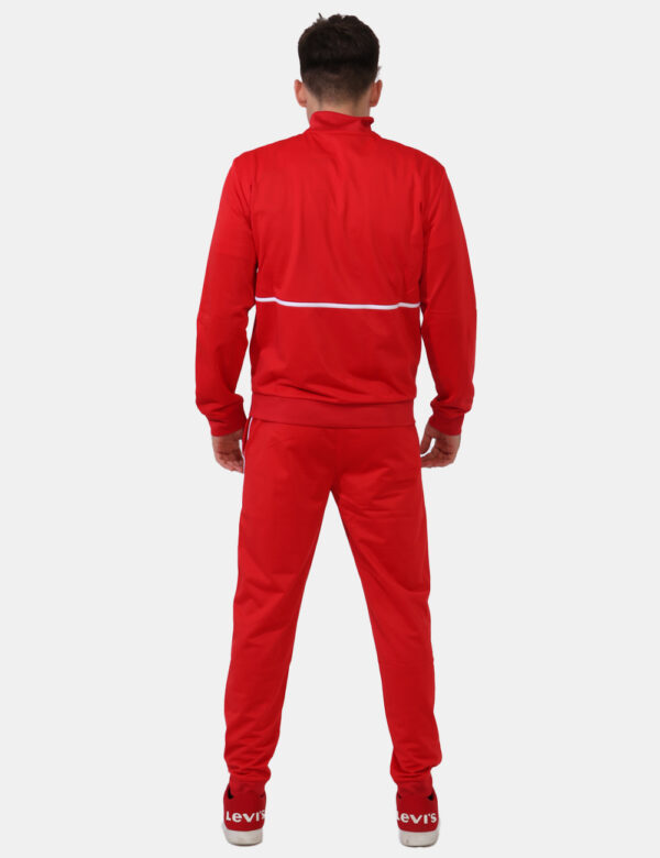 Tuta intera Ea7 Rosso - Tuta intera due pezzi composta da felpa e pantaloni in total rosso scarlatto. La felpa ha logo brand