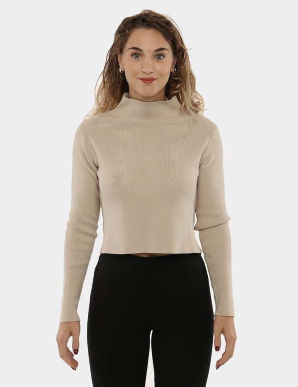 Maglia Rue de Clerie corto con collo a lupetto - 65% viscosa 35% poliammideLa modella indossa la taglia S e la vestibilità d