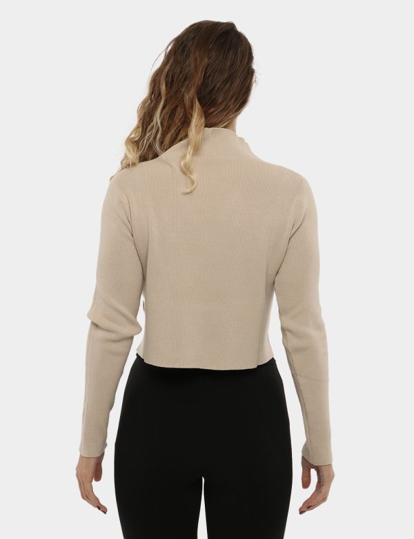 Maglia Rue de Clerie corto con collo a lupetto - 65% viscosa 35% poliammideLa modella indossa la taglia S e la vestibilità d