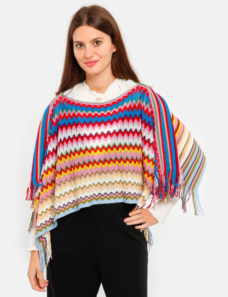 Missoni donna outlet  - Poncho Missoni con frange