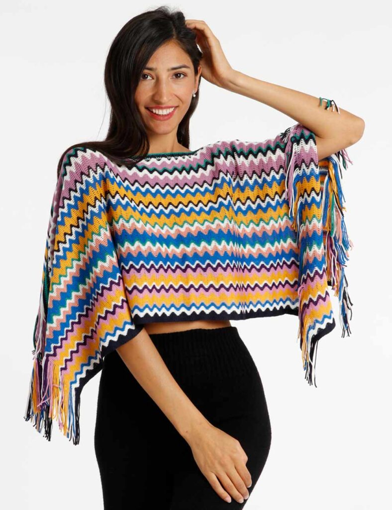 Giacca elegante da donna scontata - Poncho Missoni con frange