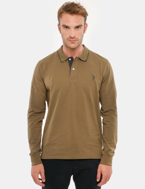 Polo U.S. Polo Assn. a maniche lunghe - 95% cotone 5% elastinaIl modello indossa la taglia L ed è alto 184 cm e la vestibili