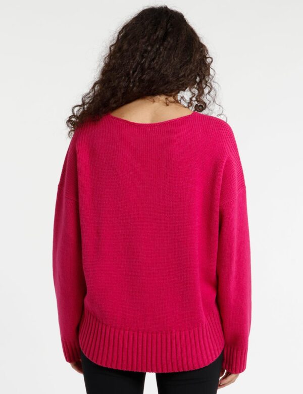 Maglione Rue De Clerie corto - 50% lana 50% acrilicoLa modella indossa la taglia SM ed è alta 175 cm e la vestibilità è larg