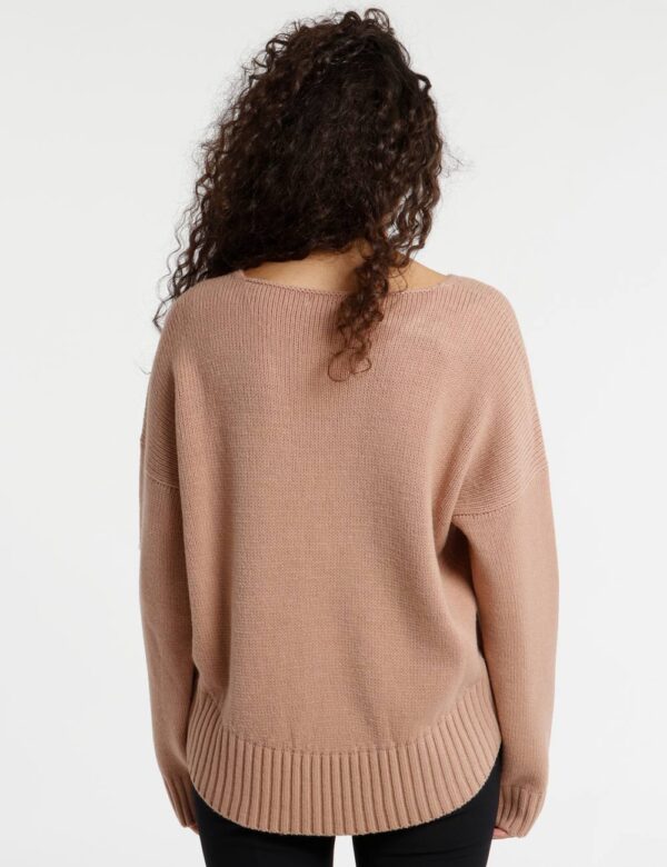 Maglione Rue De Clerie corto - 50% lana 50% acrilicoLa modella indossa la taglia SM ed è alta 175 cm e la vestibilità è larg