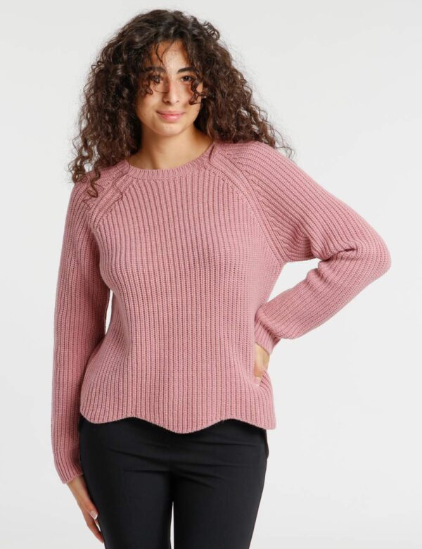Maglione Rue De Clerie a trama larga - 50% lana vergine 50% acrilicoLa modella indossa la taglia SM ed è alta 175 cm e la ve