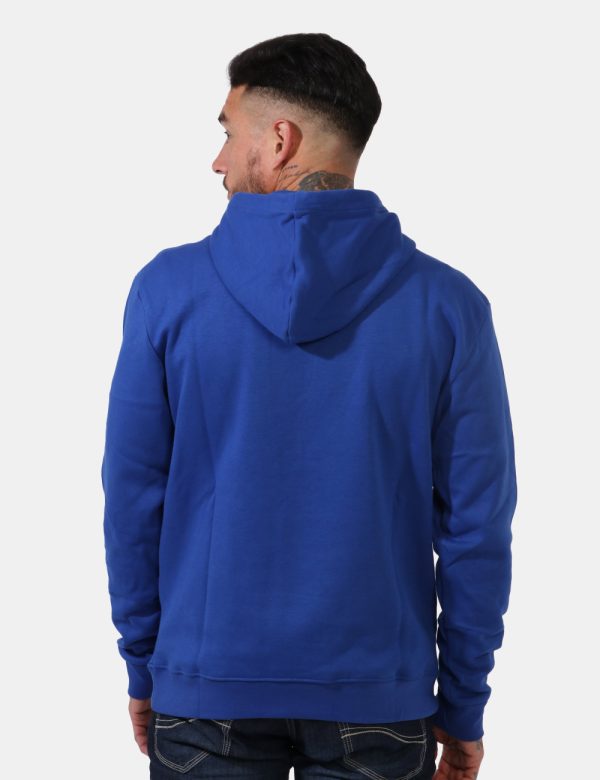 Felpa North Sails Blu - Felpa con cappuccio e polsini su base blu elettrico con stampa logo brand bianco. Presente tascone a