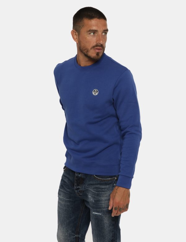 Felpa North Sails blu - COMPOSIZIONE E VESTIBILITÀ:80% cotone 20% poliestereIl modello è alto 178 cm e indossa la taglia M.