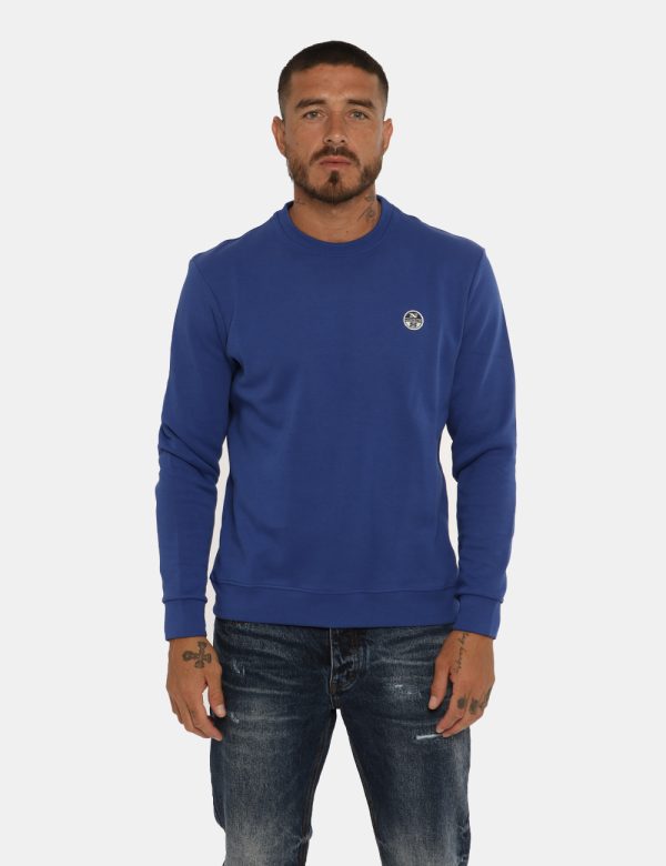 Felpa North Sails blu - COMPOSIZIONE E VESTIBILITÀ:80% cotone 20% poliestereIl modello è alto 178 cm e indossa la taglia M.