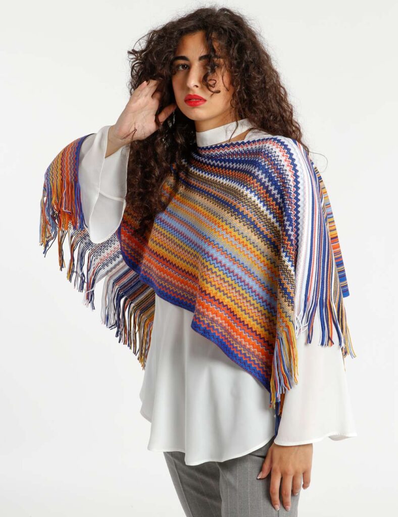 Missoni donna outlet  - Poncho Missoni con frange