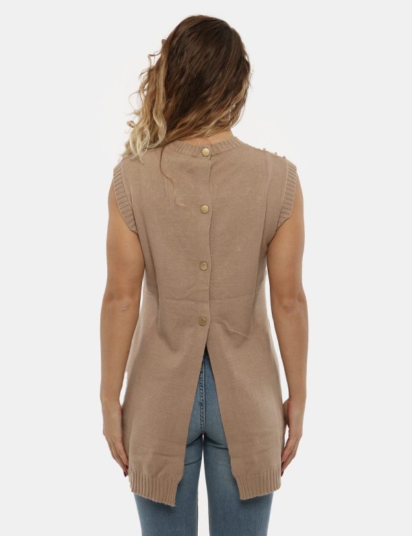 Vestito Yes Zee smanicato a girocollo - 50% acrilica 30% poliestere 20% poliammideLa modella indossa la taglia S e la vestib