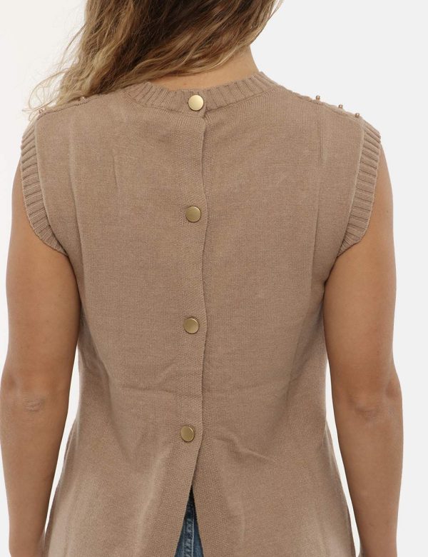 Vestito Yes Zee smanicato a girocollo - 50% acrilica 30% poliestere 20% poliammideLa modella indossa la taglia S e la vestib