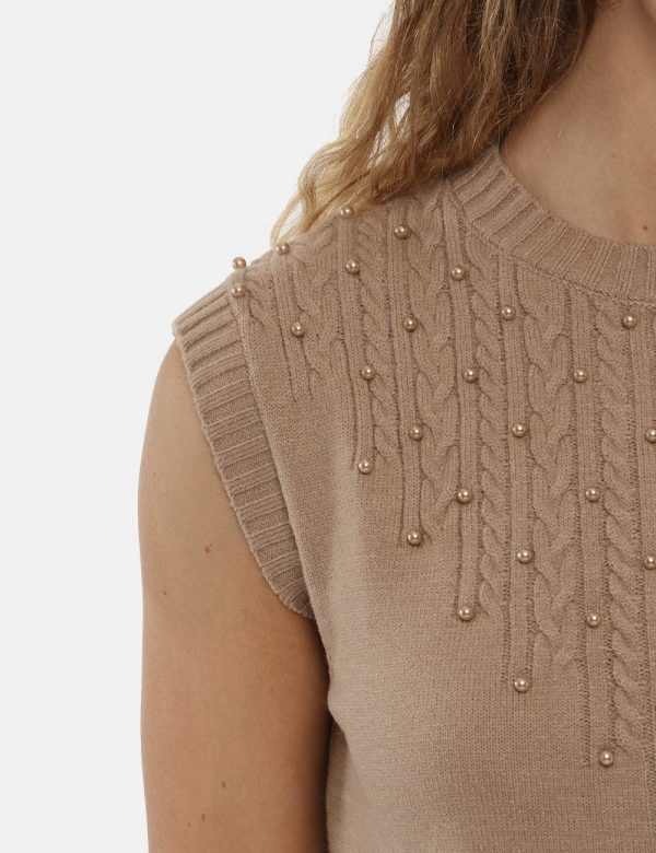 Vestito Yes Zee smanicato a girocollo - 50% acrilica 30% poliestere 20% poliammideLa modella indossa la taglia S e la vestib