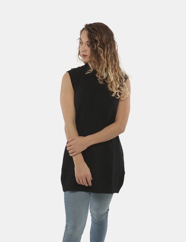Vestito Yes Zee smanicato a girocollo - 50% acrilica 30% poliestere 20% poliammideLa modella indossa la taglia S e la vestib