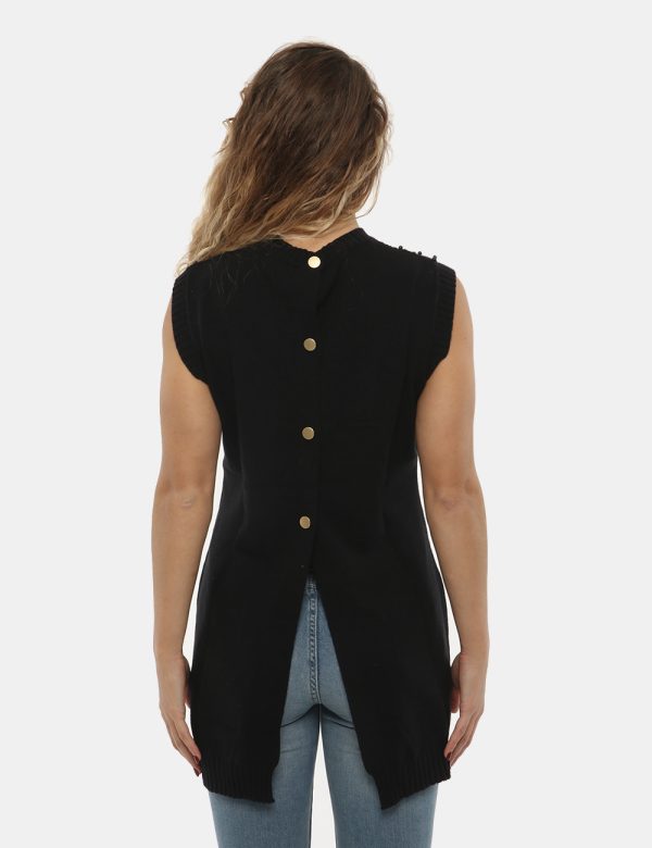 Vestito Yes Zee smanicato a girocollo - 50% acrilica 30% poliestere 20% poliammideLa modella indossa la taglia S e la vestib