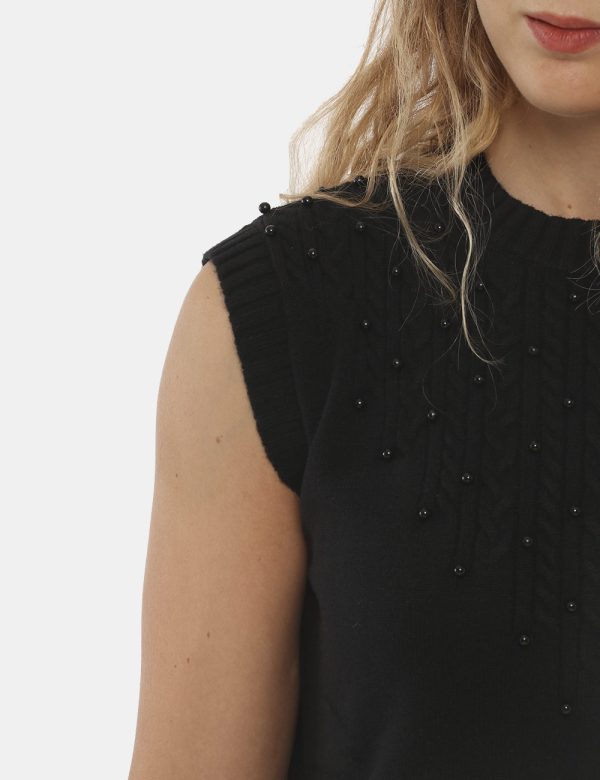 Vestito Yes Zee smanicato a girocollo - 50% acrilica 30% poliestere 20% poliammideLa modella indossa la taglia S e la vestib