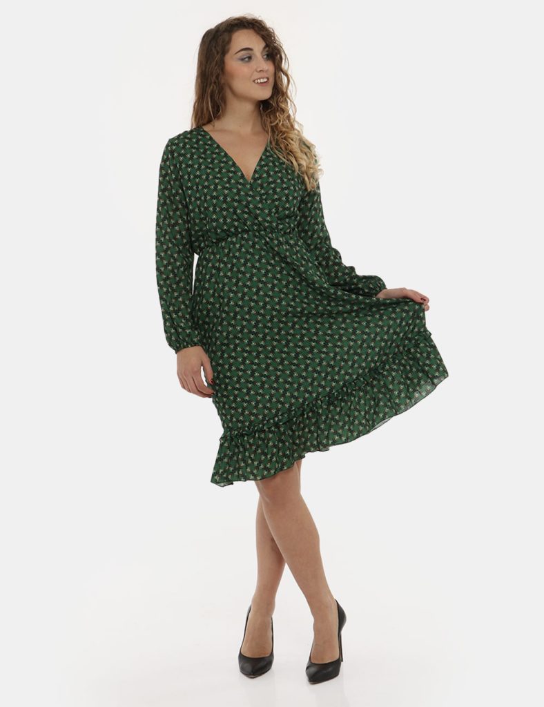 Vestito Vougue fantasia geometrica - 100% poliestereLa modella indossa la taglia S e la vestibilità del capo è regolare. Spa