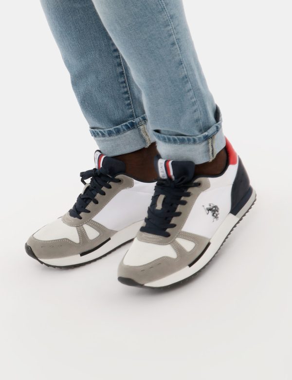 Sneakers U.S. POLO ASSN. Colourblock con inserti in nylon - Ecopelle e materiale tessile Il modello indossa il numero 43 e l