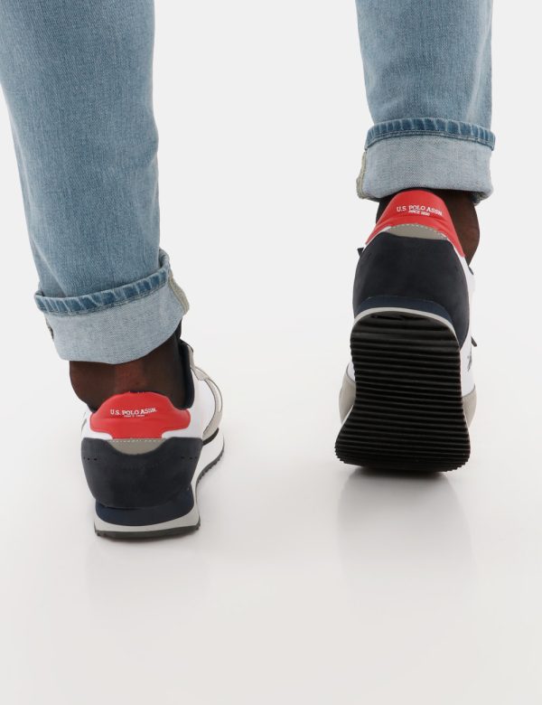 Sneakers U.S. POLO ASSN. Colourblock con inserti in nylon - Ecopelle e materiale tessile Il modello indossa il numero 43 e l