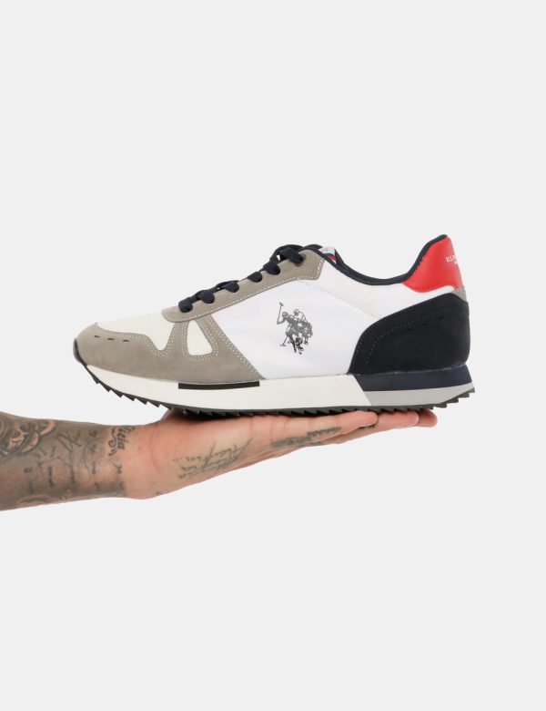 Sneakers U.S. POLO ASSN. Colourblock con inserti in nylon - Ecopelle e materiale tessile Il modello indossa il numero 43 e l