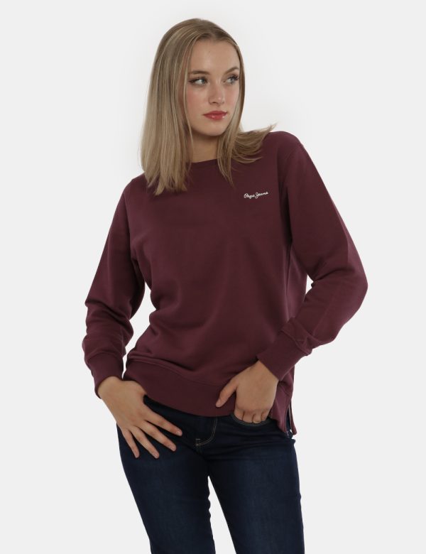 Felpa Pepe Jeans bordeaux - COMPOSIZIONE E VESTIBILITÀ:100% cotoneLa modella è alta 172 cm e indossa la taglia S. La vestib
