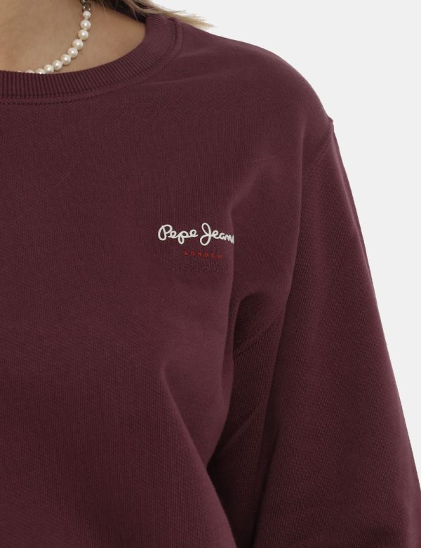 Felpa Pepe Jeans bordeaux - COMPOSIZIONE E VESTIBILITÀ:100% cotoneLa modella è alta 172 cm e indossa la taglia S. La vestib