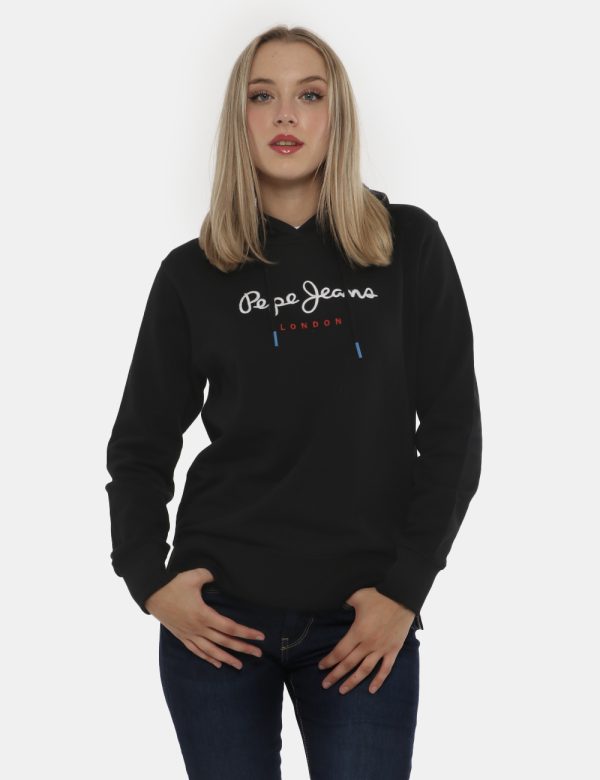 Felpa Pepe Jeans nero - COMPOSIZIONE E VESTIBILITÀ:100% cotoneLa modella è alta 172 cm e indossa la taglia S. La vestibilità