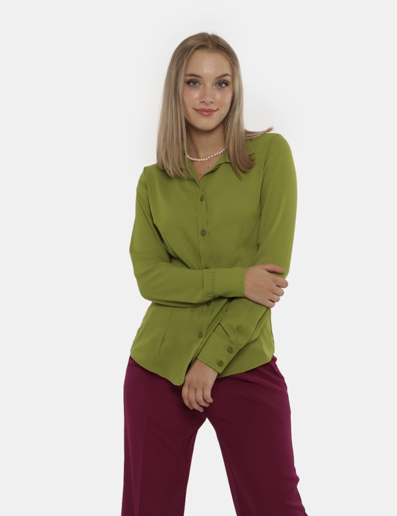 Camicia bluse elegante da donna scontata - Camicia Vougue verde