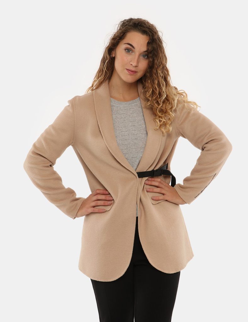 Cappotto lungo da donna scontato - Cappotto Seventy corto con gancio