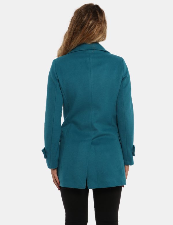 Cappotto Vougue azzurro ottanio - COMPOSIZIONE E VESTIBILITÀ:92% poliestere 8% viscosaLa modella è alta 170 cm e indossa la