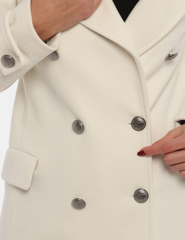 Cappotto Vougue bianco panna - COMPOSIZIONE E VESTIBILITÀ:92% poliestere 8% viscosaLa modella è alta 170 cm e indossa la tag