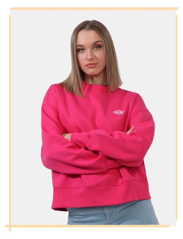 Felpa Dickies Fuxia - Felpa classica con polsini ed in total fuxia. Presente logo brand ricamato bianco. La vestibilità è mo