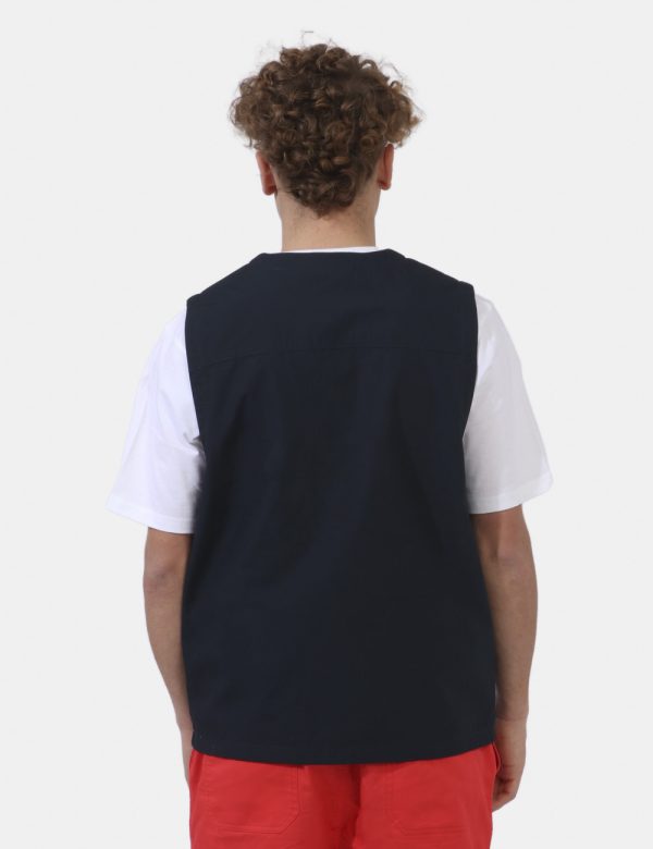 Gilet Dickies Blu - Gilet smanicato in total blu notte. Presenti numero tasche a toppa con linguetta più piccolo patch logo