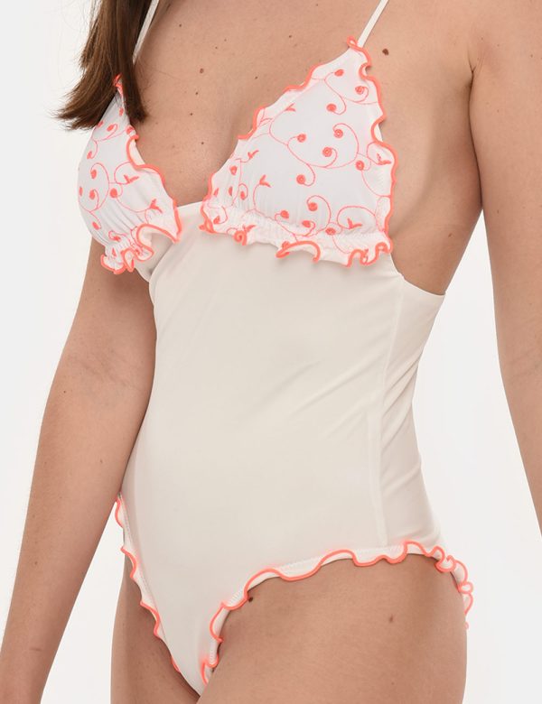 Costume F**K con ricami intero - 80% poliestere 20% elastinaLa modella indossa la taglia S. I costumi F**K hanno vestibilità