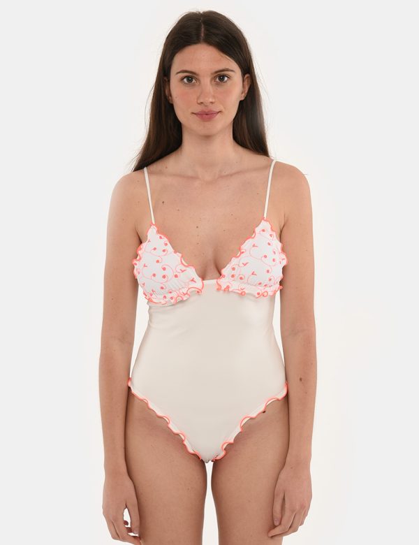 Costume F**K con ricami intero - 80% poliestere 20% elastinaLa modella indossa la taglia S. I costumi F**K hanno vestibilità