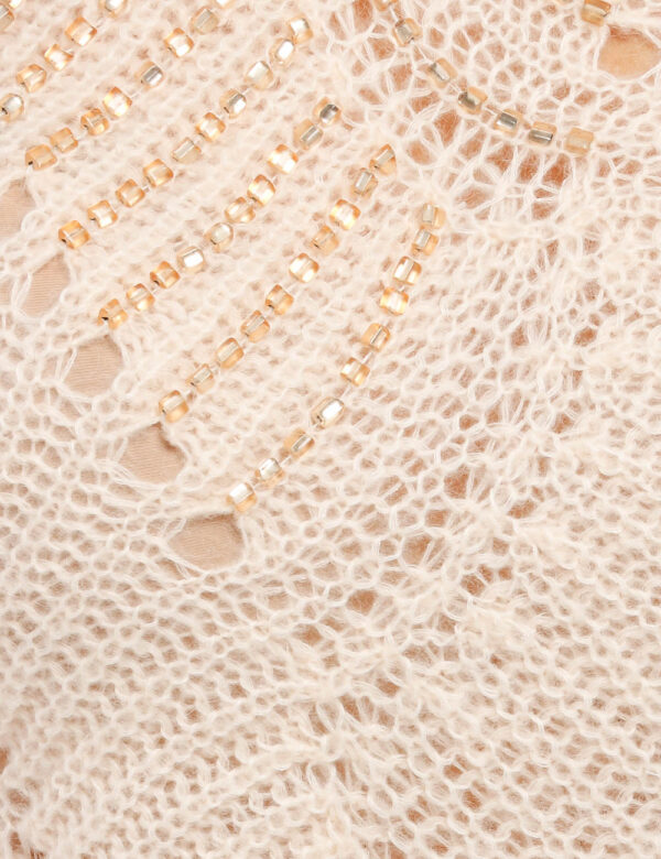 Maglione Fracomina con perline - 52% poliammide 26% acrilico 12% lana 10% mohairLa modella indossa la taglia S ed è alta 178