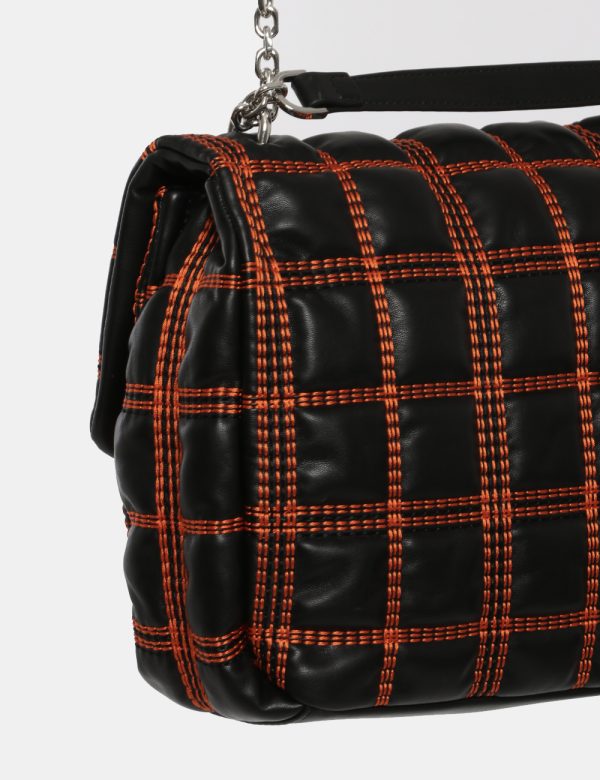 Borsa Fracomina nero e arancione - COMPOSIZIONE E VESTIBILITÀ:100% poliuretanoCONSIGLI DI STILE:Borsa a tracolla di medie di